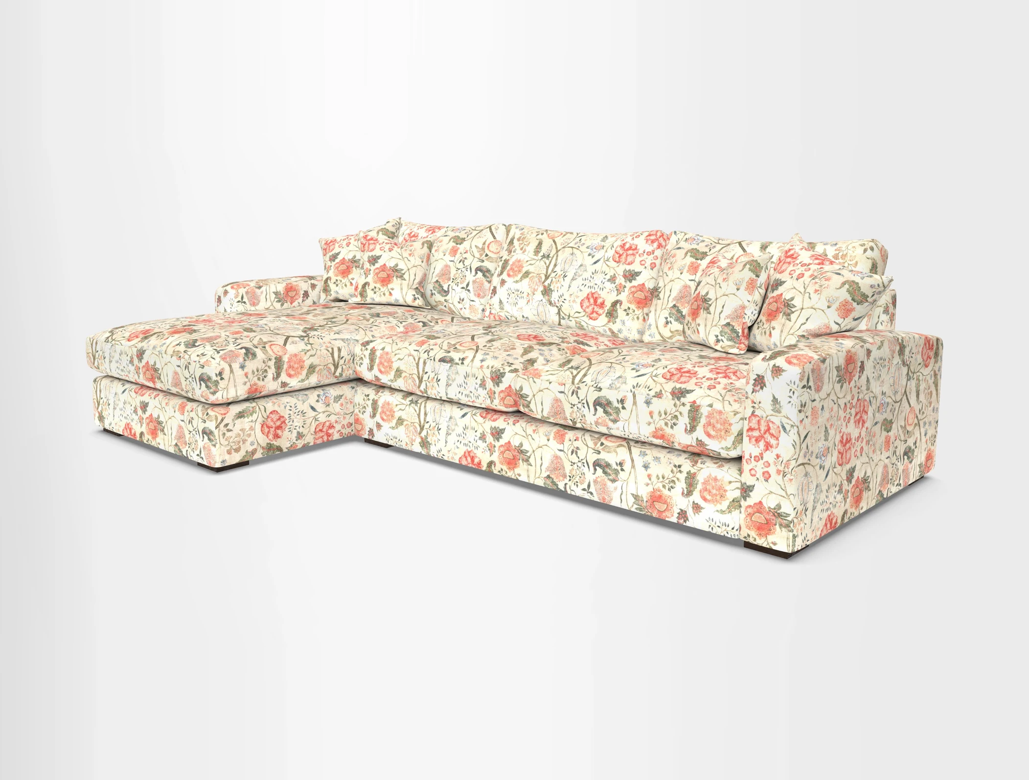 Stockbridge Chaise LHF in Two Tone Plain Biscuit