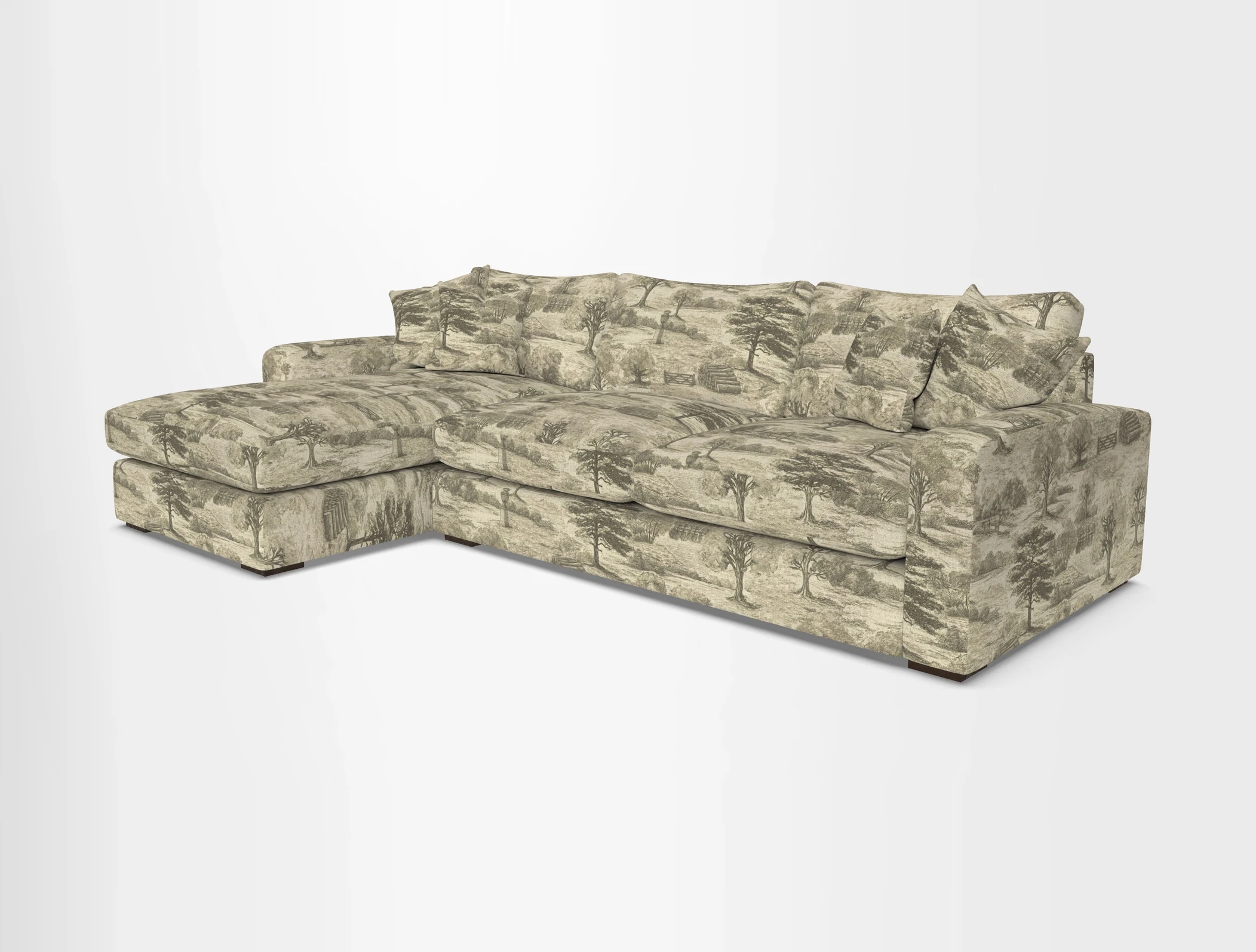 Stockbridge Chaise LHF in Two Tone Plain Biscuit