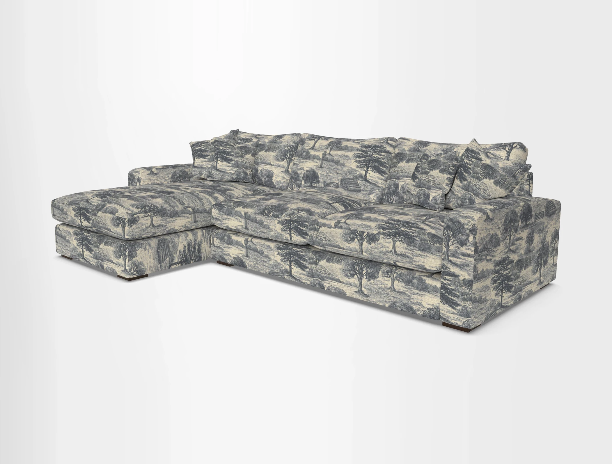 Stockbridge Chaise LHF in Two Tone Plain Biscuit