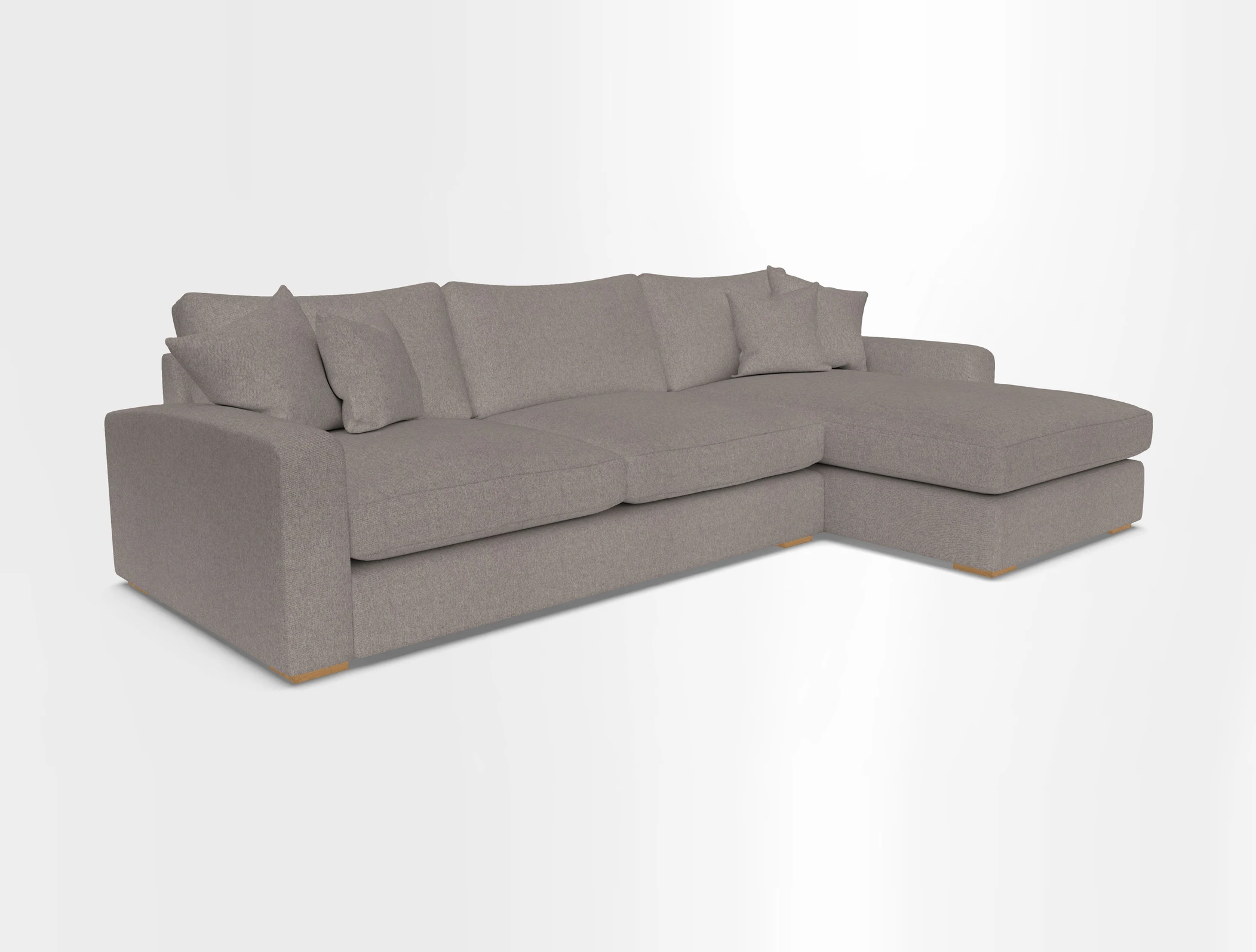 Stockbridge Chaise RHF in Two Tone Plain Biscuit