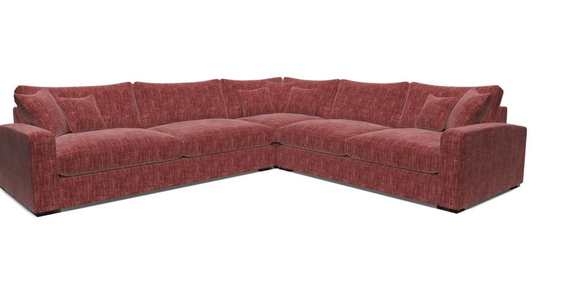 Stockbridge Corner Sofa LHF in V&A Threads of India Opulent Velvets Ikat Mirage Burnt Umber 