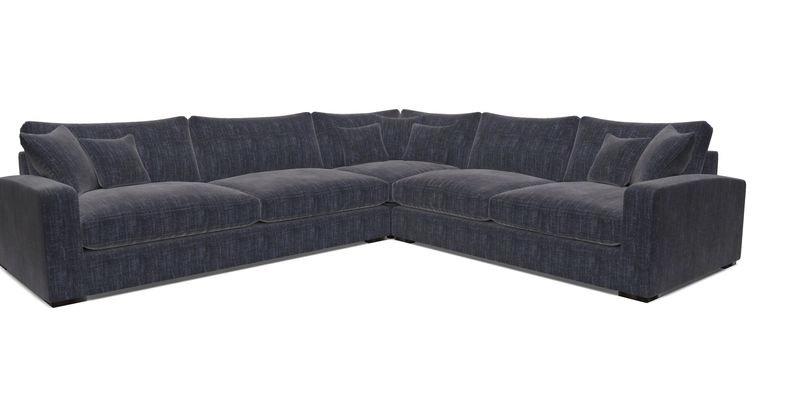 Stockbridge Corner Sofa LHF in V&A Threads of India Opulent Velvets Ikat Mirage Burnt Umber 