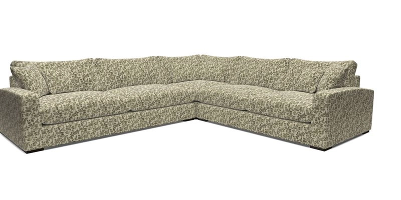 Stockbridge Corner Sofa LHF in V&A Threads of India Opulent Velvets Ikat Mirage Burnt Umber 