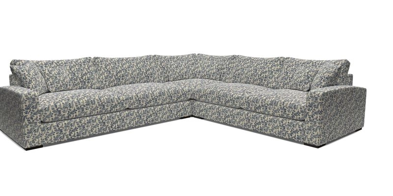 Stockbridge Corner Sofa LHF in V&A Threads of India Opulent Velvets Ikat Mirage Burnt Umber 