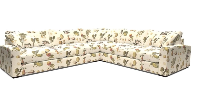 Stockbridge Corner Sofa LHF in V&A Threads of India Opulent Velvets Ikat Mirage Burnt Umber 