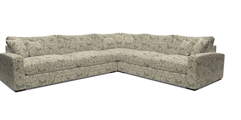 Stockbridge Corner Sofa LHF in V&A Threads of India Opulent Velvets Ikat Mirage Burnt Umber 