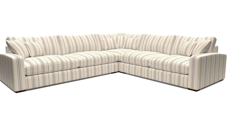 Stockbridge Corner Sofa LHF in V&A Threads of India Opulent Velvets Ikat Mirage Burnt Umber 