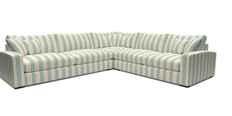 Stockbridge Corner Sofa LHF in V&A Threads of India Opulent Velvets Ikat Mirage Burnt Umber 