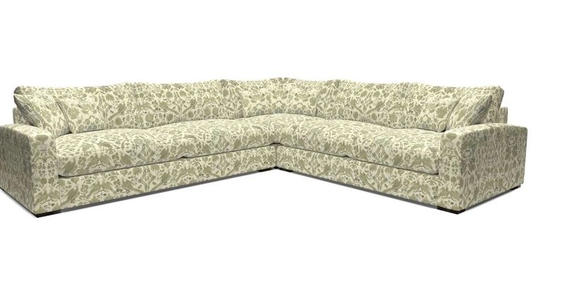 Stockbridge Corner Sofa LHF in V&A Threads of India Opulent Velvets Ikat Mirage Burnt Umber 