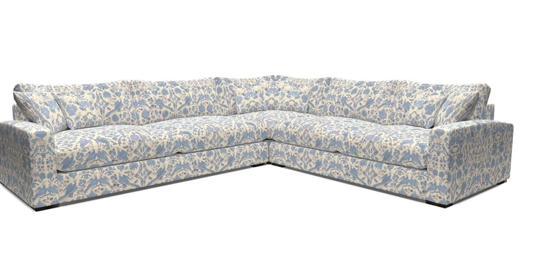 Stockbridge Corner Sofa LHF in V&A Threads of India Opulent Velvets Ikat Mirage Burnt Umber 