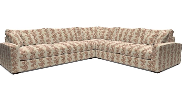 Stockbridge Corner Sofa LHF in V&A Threads of India Opulent Velvets Ikat Mirage Burnt Umber 