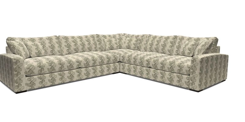 Stockbridge Corner Sofa LHF in V&A Threads of India Opulent Velvets Ikat Mirage Burnt Umber 