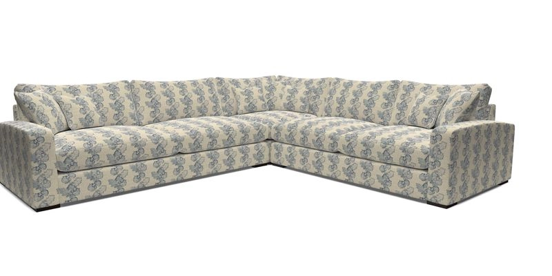 Stockbridge Corner Sofa LHF in V&A Threads of India Opulent Velvets Ikat Mirage Burnt Umber 
