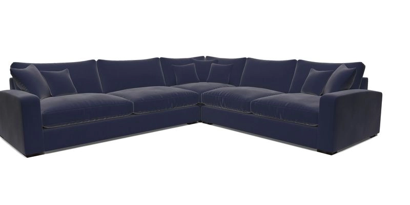 Stockbridge Corner Sofa LHF in V&A Threads of India Opulent Velvets Ikat Mirage Burnt Umber 