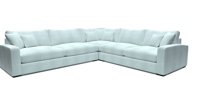 Stockbridge Corner Sofa LHF in V&A Threads of India Opulent Velvets Ikat Mirage Burnt Umber 