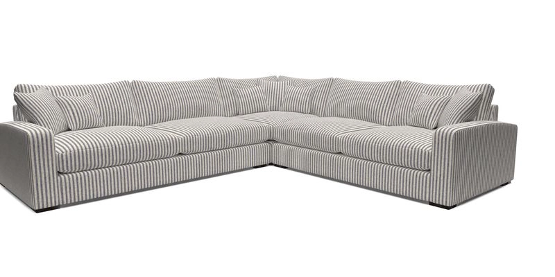 Stockbridge Corner Sofa LHF in V&A Threads of India Opulent Velvets Ikat Mirage Burnt Umber 