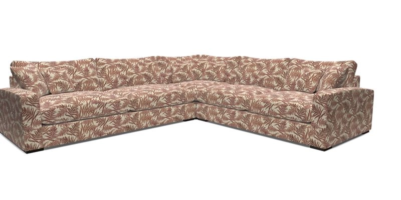 Stockbridge Corner Sofa LHF in V&A Threads of India Opulent Velvets Ikat Mirage Burnt Umber 