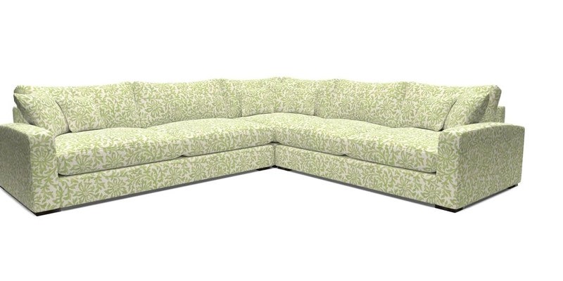 Stockbridge Corner Sofa LHF in V&A Threads of India Opulent Velvets Ikat Mirage Burnt Umber 