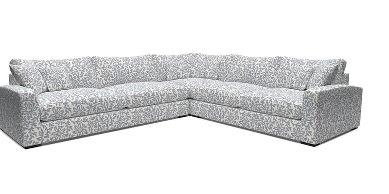 Stockbridge Corner Sofa LHF in V&A Threads of India Opulent Velvets Ikat Mirage Burnt Umber 