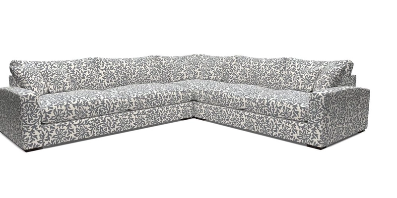 Stockbridge Corner Sofa LHF in V&A Threads of India Opulent Velvets Ikat Mirage Burnt Umber 