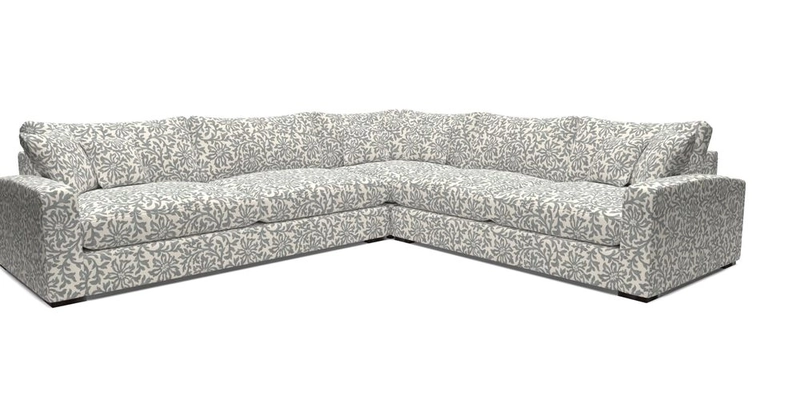 Stockbridge Corner Sofa LHF in V&A Threads of India Opulent Velvets Ikat Mirage Burnt Umber 