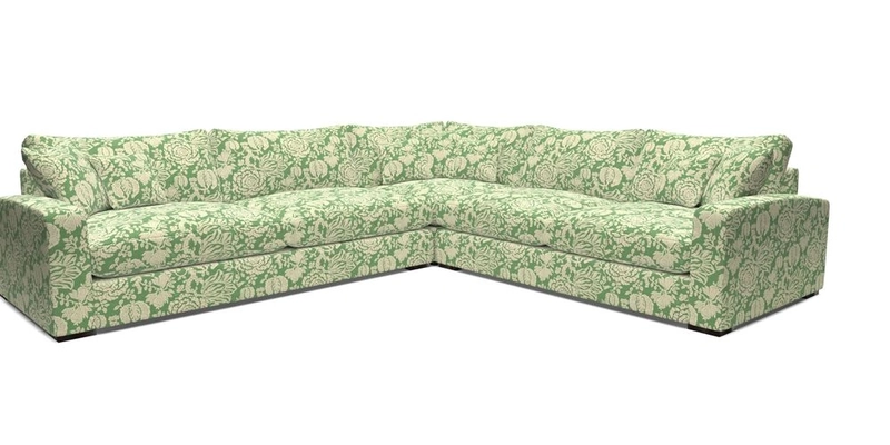 Stockbridge Corner Sofa LHF in V&A Threads of India Opulent Velvets Ikat Mirage Burnt Umber 