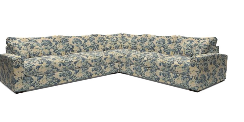Stockbridge Corner Sofa LHF in V&A Threads of India Opulent Velvets Ikat Mirage Burnt Umber 