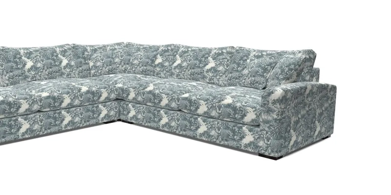 Stockbridge Corner Sofa LHF in V&A Threads of India Opulent Velvets Ikat Mirage Burnt Umber 