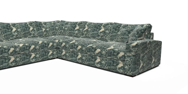Stockbridge Corner Sofa LHF in V&A Threads of India Opulent Velvets Ikat Mirage Burnt Umber 