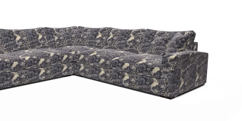 Stockbridge Corner Sofa LHF in V&A Threads of India Opulent Velvets Ikat Mirage Burnt Umber 
