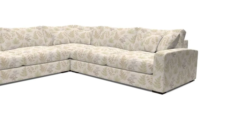 Stockbridge Corner Sofa LHF in V&A Threads of India Opulent Velvets Ikat Mirage Burnt Umber 