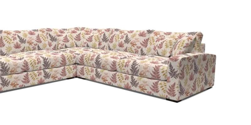 Stockbridge Corner Sofa LHF in V&A Threads of India Opulent Velvets Ikat Mirage Burnt Umber 