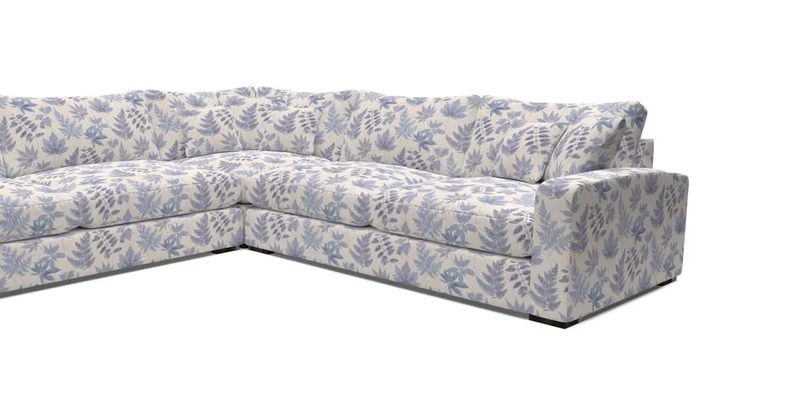 Stockbridge Corner Sofa LHF in V&A Threads of India Opulent Velvets Ikat Mirage Burnt Umber 