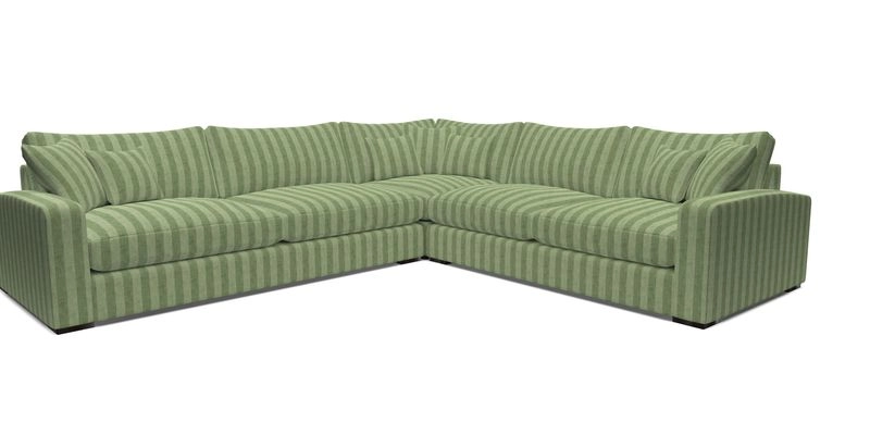 Stockbridge Corner Sofa LHF in V&A Threads of India Opulent Velvets Ikat Mirage Burnt Umber 