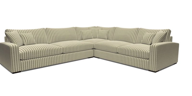 Stockbridge Corner Sofa LHF in V&A Threads of India Opulent Velvets Ikat Mirage Burnt Umber 