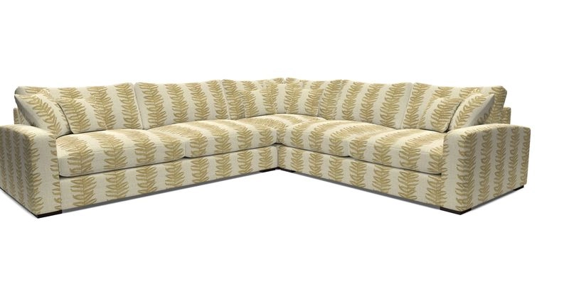 Stockbridge Corner Sofa LHF in V&A Threads of India Opulent Velvets Ikat Mirage Burnt Umber 