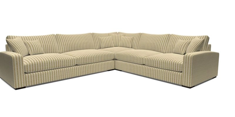 Stockbridge Corner Sofa LHF in V&A Threads of India Opulent Velvets Ikat Mirage Burnt Umber 