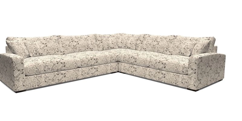 Stockbridge Corner Sofa LHF in V&A Threads of India Opulent Velvets Ikat Mirage Burnt Umber 