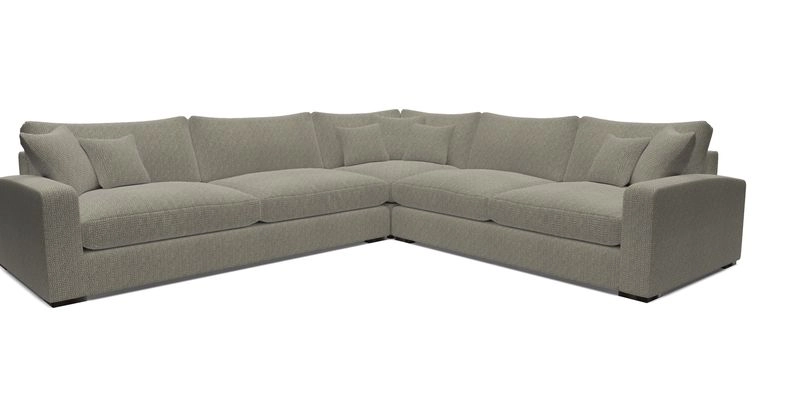 Stockbridge Corner Sofa LHF in V&A Threads of India Opulent Velvets Ikat Mirage Burnt Umber 