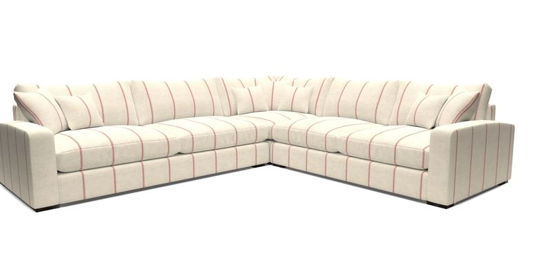 Stockbridge Corner Sofa LHF in V&A Threads of India Opulent Velvets Ikat Mirage Burnt Umber 