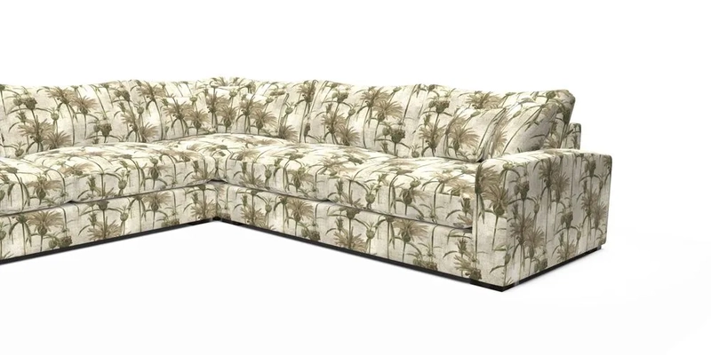 Stockbridge Corner Sofa LHF in V&A Threads of India Opulent Velvets Ikat Mirage Burnt Umber 