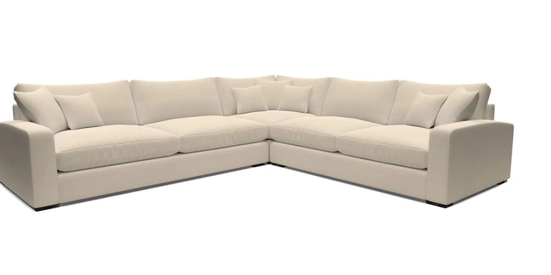 Stockbridge Corner Sofa LHF in V&A Threads of India Opulent Velvets Ikat Mirage Burnt Umber 