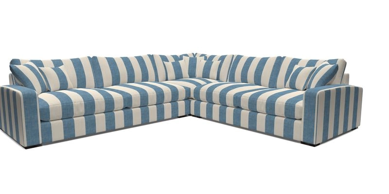 Stockbridge Corner Sofa LHF in V&A Threads of India Opulent Velvets Ikat Mirage Burnt Umber 