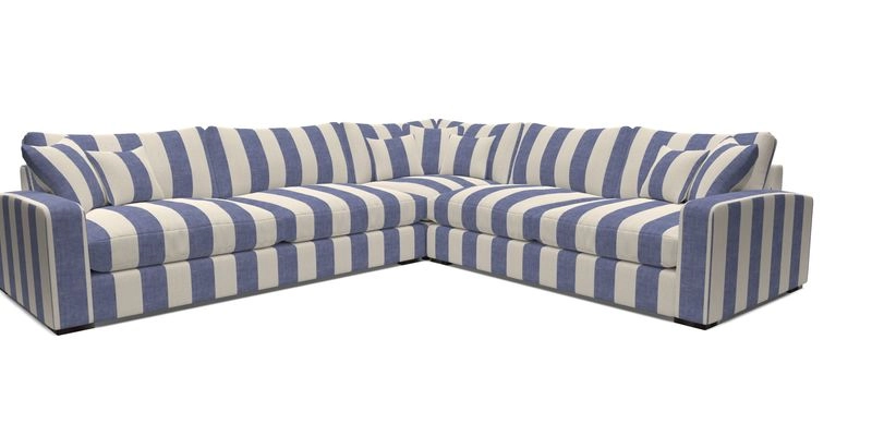 Stockbridge Corner Sofa LHF in V&A Threads of India Opulent Velvets Ikat Mirage Burnt Umber 