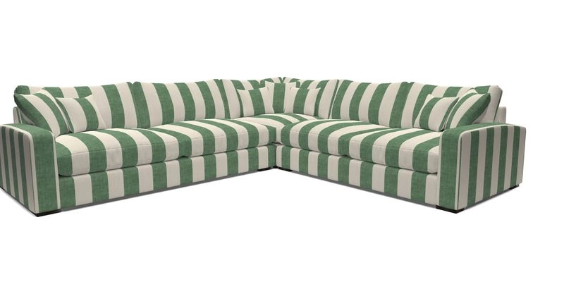 Stockbridge Corner Sofa LHF in V&A Threads of India Opulent Velvets Ikat Mirage Burnt Umber 