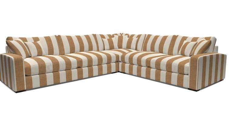 Stockbridge Corner Sofa LHF in V&A Threads of India Opulent Velvets Ikat Mirage Burnt Umber 