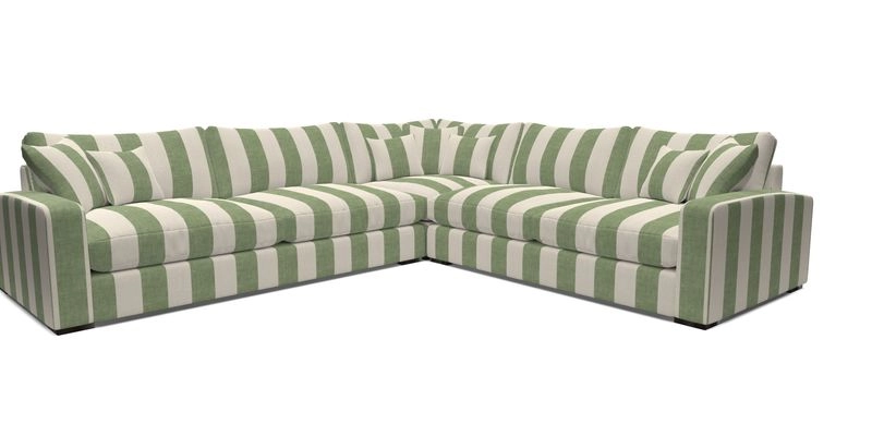 Stockbridge Corner Sofa LHF in V&A Threads of India Opulent Velvets Ikat Mirage Burnt Umber 