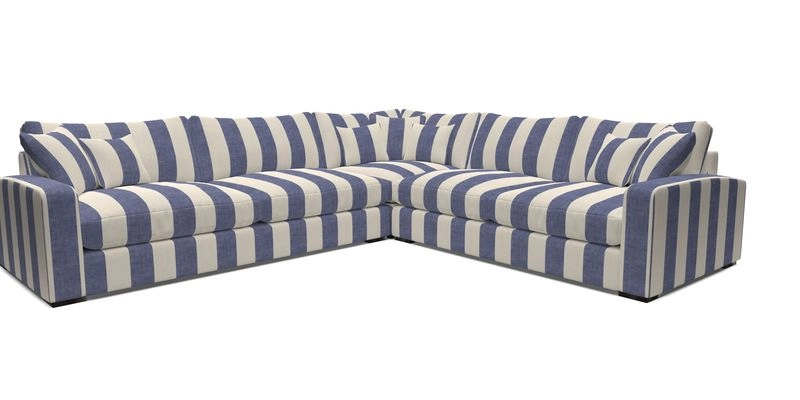 Stockbridge Corner Sofa LHF in V&A Threads of India Opulent Velvets Ikat Mirage Burnt Umber 