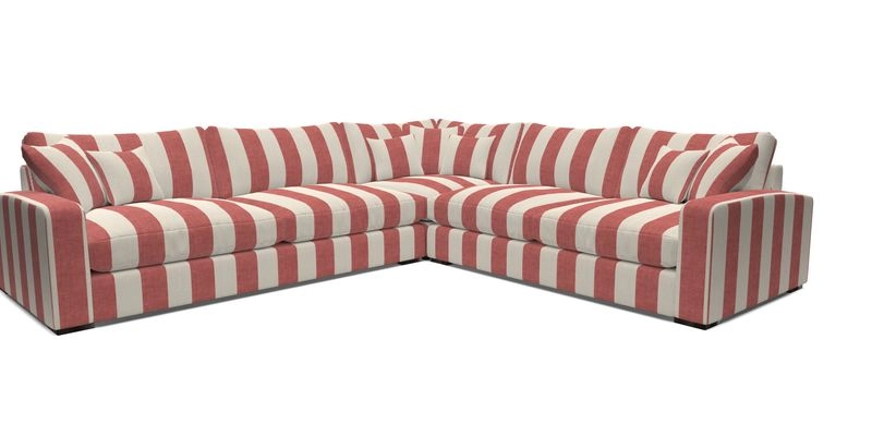 Stockbridge Corner Sofa LHF in V&A Threads of India Opulent Velvets Ikat Mirage Burnt Umber 