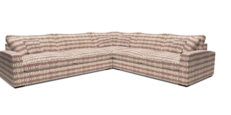 Stockbridge Corner Sofa LHF in V&A Threads of India Opulent Velvets Ikat Mirage Burnt Umber 